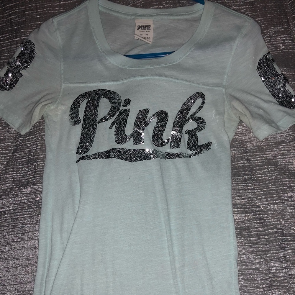 Pink mint green shirt